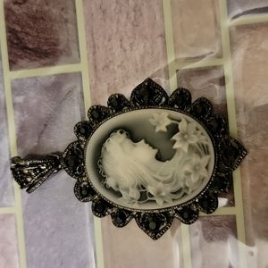 Black and Ivory Cameo Pendant